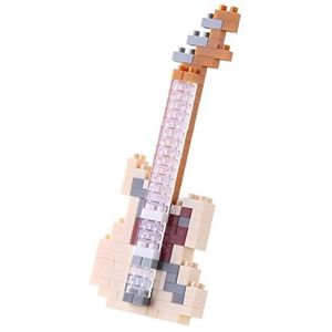 nanoblock NBC-14 - Elektrische gitaar ivoor/elektrische gitaar ivoor, minibouwsteen 3D-puzzel, Mini Collection-serie, 130 delen, moeilijkheidsniveau 2, medium