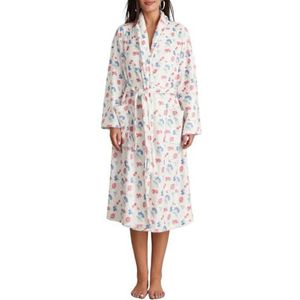 Dames gewaden vrouwen gewaad thuis nachtkleding bloemenprint sjaal kraag badjas met riem winter warme pyjama dames kamerjassen (zoals afgebeeld op foto 2, S)