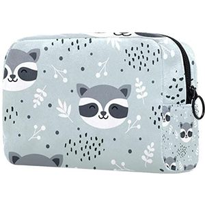 Make-up Organizer Tas, Roze Flamingo's Zebra Driehoeken Luipaard Print Etui Cosmetische Opbergtas Draagbare Toilettas Voor Vrouwen Mannen, MultiColor 08, 18.5x7.5x13cm/7.3x3x5.1in