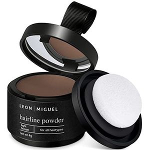 LEON MIGUEL Hair Line Powder - concealer/aanzetpoeder | haarverdichting en haaropvuller door Shadow Make-Up | waterdicht (LICHTBRUIN)