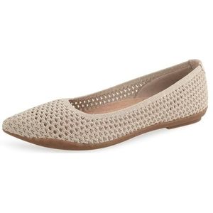 Aerosoles Danielle Ballet Flat voor dames, Goudkleurig metaal gebreid, 42 EU
