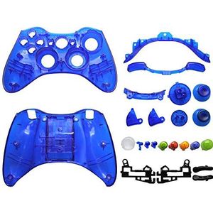 OSTENT Vervanging Case Shell & Knoppen Kit Compatibel voor Microsoft Xbox 360 Draadloze Controller - Kleur Blauw