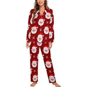Kerstman Patroon Lange Mouw Pyjama Sets Voor Vrouwen Klassieke Nachtkleding Nachtkleding Zachte Pjs Lounge Sets