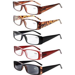 Eyekepper 5 stuks veerscharnieren rechthoekige leesbril zonnen lezer