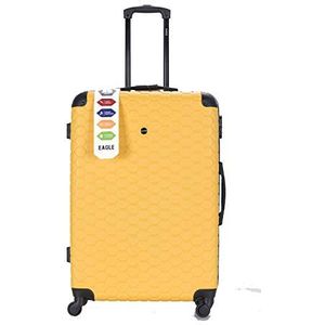 Hard Shell Case ABS Reisbagage Koffer 4 Wiel Spinner Trolley Bagage Bag Combinatieslot 4 Hoek Swivel Wielen, Mosterd, 28 Inch 78 x 52 x 28 cm, 96 L, 4.3kg