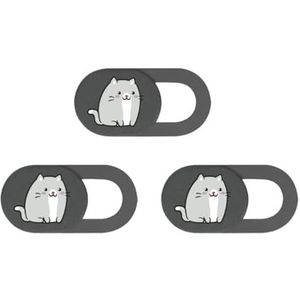 GMBYLBY 3Pcs Cartoon Kitten Camera Covers Webcam Slide Web Telefoon Bescherm Uw Veiligheid