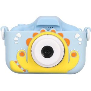 Blue Little Monster Digitale Camera voor Kinderen, 40 MP Dubbele HD-lenzen, 2 Inch IPS-scherm, Leuke Frames voor Selfies, Milieuvriendelijk Materiaal, Langdurige Batterij, Beste