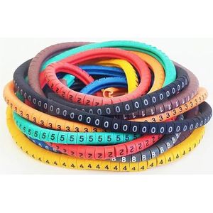 Draadnummermarkering, Kabeldraadmarkers cijfers 0-9 alfabet AZ veelkleurig pak van 500 stuks(Ec-1-1000pcs-color)