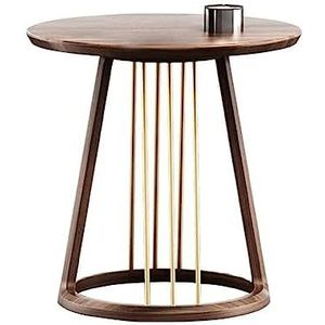 Zijtafel Salontafel ronde bijzettafel massief houten middentafel metalen banktafel mode nachtkastje accenttafel moderne bijzettafel Gemakkelijk te verplaatsen