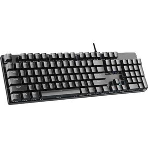 QPSJXN S2022 mechanisch gamingtoetsenbord, bekabeld, 104, schakelaar, zwart, bruin, blauw (zwart)