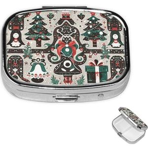 Rechthoekige pillendoos met pillendoosje met 3 compartimenten, pillendoosje met 3 compartimenten, pillendoos, kleine pillenorganizer, waterdicht, klein pillendoosje voor op reis, pillencontainers voor