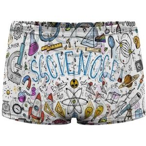 Wetenschap Onderwijs Doodle Heren Boxer Slips Sexy Shorts Mesh Boxers Ondergoed Ademend Onderbroek Thong