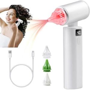 10W elektrische oordroger met 3 oordopjes, oplaadbare oordroger met 650nm rood licht voor volwassenen en kinderen, elektronisch hetelucht oordroogapparaat voor zwemmers, douches, duiken