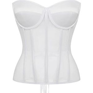 Corsettops for dames - Shapewear Overbust Lingerie Renaissance Design for dagelijks gebruik of speciale gelegenheden(WHITE,3XL)