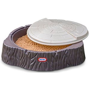 Little Tikes Woodland-zandbak - Boomstamontwerp met grote speelruimte, 3 zitplaatsen. en deksel - Voor kinderen vanaf 24 maanden