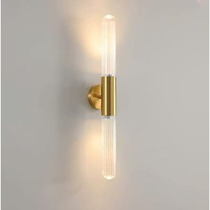 Minimalistische wandlamp gestreepte buis glazen kap 1 licht wandkandelaars lamp, LED-ijdelheidslamp lineaire badkamer lichtpunt boven spiegel, 3000K warmwitte make-upspiegellampen