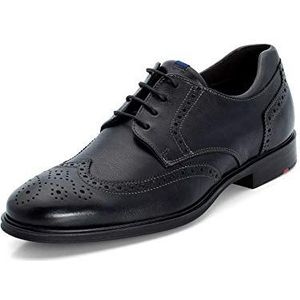LLOYD Marian Veterschoenen voor heren, zakelijke schoenen, derby, losse inlegzool, zwart, 43 EU