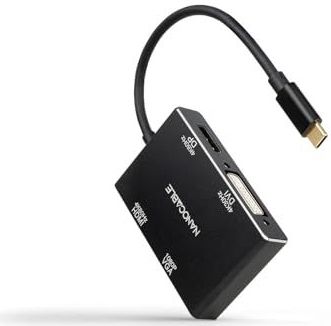 Nanocable 10.16.4307 laptop dock & poortreplicator Bedraad USB 3.2 Gen 1 (3.1 Gen 1) Type-C Zwart