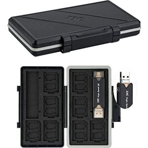 JJC 25 Slots Waterbestendige Geheugenkaart Case Met USB 3.0 Kaartlezer Voor Micro SD SDXC SDHC en SD SDXC SDHC, Anti-Shock Draagbare Opslag Draagtas