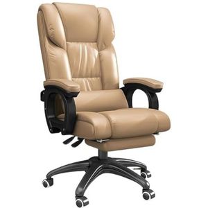 Bureaustoelen Pu lederen bureaustoel Stille wielstoelen voor kantoor Bureaustoel met verstelbare hoek 140 ° verstelbare stoel
