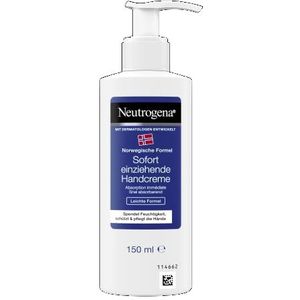 Neutrogena Noorse formule onmiddellijk intrekkende handcrème (150 ml), lichte en niet-vette vochtinbrengende crème hydrateert en verzorgt, voor zachte en soepele handen