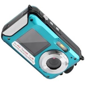 Digitale Camera 1080P Dual Screen 24MP Foto 16X Anti-shake 2.7 Inch Grote High Definition met Draagtas Onderwater UK/Blauw