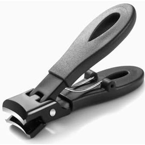 Grote teennagelknipper met brede opening, nagelknipper met brede opening, extra brede kaak, open nagelknipper unisex (zwart)