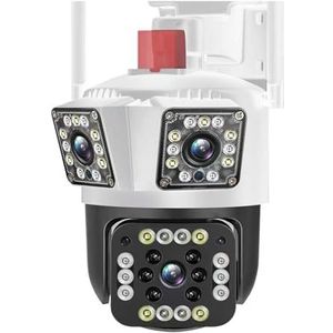 Bewakingscamera, IP Camera 12MP 6K Three Lens 8X Zoom Surveillance Camera AI Tracking Security Protection Outdoor Security Camera CCTV Cam(6K 12MP Add 32G)