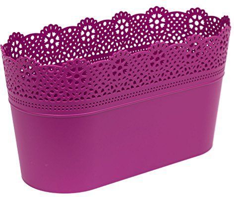 Prosper Plast - DLAC285-235C - Bloempot - Fuchsia - 28,5 x 13,5 x 15,5 cm