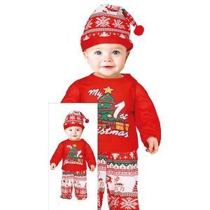 GUIRMA | My 1st Xmas Baby Pyjama (12-18 maanden) - T-shirt, broek en hoed - Kerst- en Nieuwjaar kostuums voor baby's - Ideaal voor feesten en kerstfeesten - Rood