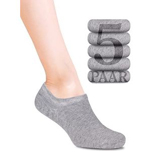 Fiera Besa Sneakersokken, bamboe sokken, 5 paar, lichtgrijs, 43-46 EU