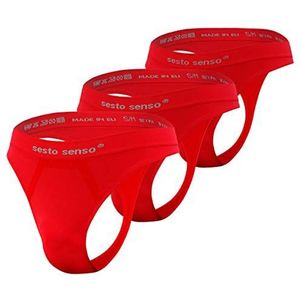 Sesto Senso Heren Strings G-Strings Sexy 3 Pack Naadloos Rood S/M