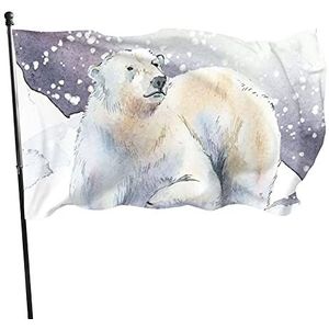 Vlag 90x150cm, ijsbeer veranda vlag 2 metalen oogjes zomer vlaggen grappige seizoen vlag, voor thuis, vieringen, parade