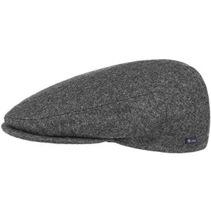 Lipodo Inglese classic flatcap dames/heren - Flat cap made in Italy - Uni wintercap met wol - Flatcap herfst/winter - 58 cm antraciet
