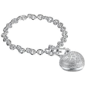 Armbanden 925 sterling zilveren sieraden mode wrap armband sieraden cadeau charme kristal hart sleutel armband vrouwelijke armband Kleding, schoenen en sieraden