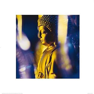 1art1 Boeddhisme Poster Blue Buddha Kunstdruk Reproductie 40x40 cm