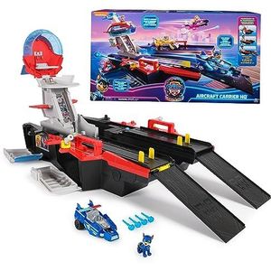 Paw Patrol: The Mighty Movie Vliegdekschip HQ, met Chase Action Figure en Mighty Pups Cruiser, kinderspeelgoed voor jongens en meisjes vanaf 3 jaar