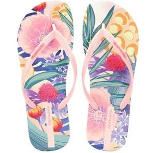 fengqingyunyan0304 Slides Teenslippers voor dames in Fresh Style van pvc, lichte sandwich-pantoffels voor buiten, voor dames en heren, roze, 42 EU