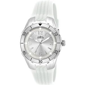 Invicta Vrouwen 17479 Angel Analoge Display Japanse Quartz Wit Horloge, Zilver, riem