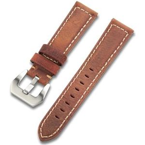 Jeniko Moderne Lederen Horlogeband Band 20mm 22mm 24mm Zwart Bruin Rood Mannen Armband Horlogebanden Blet Accessoires Stalen Gesp (Color : Wine red, Size : 24mm)