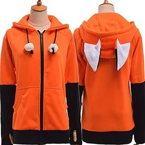 Animal Fox Oor Cosplay Kostuums Hoodie Jas Warm Oranje Sweatshirt Unisex Hoodies (Kleur: 1, Maat: XL)
