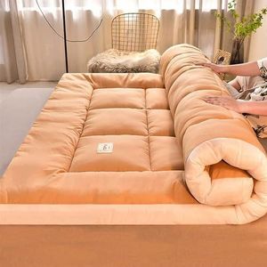 Japanse futonmatras voor op de vloer, 10 cm extra dikke futonmatras voor volwassenen, opvouwbare matras, verdikte tatami-mat, opgerolde matras, opvouwbare slaapmat, campingbank, ademend F