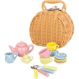 Legler small Foot picknickmand theeservies, rollenspel voor kinderen, theeset incl. poppenservies, vanaf 3 jaar, 17-delig, 5313