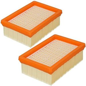 McFilter | 2 vlakke vouwfilters geschikt voor Kärcher WD4, WD5, WD6, MV4, MV5, MV6, alternatief voor KFI 4410 2.863-005.0 multifunctionele stofzuiger, nat/droog zuigen zonder filterwissel