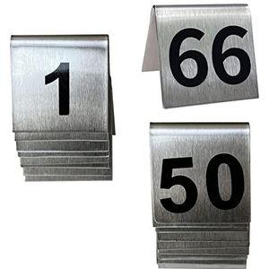 Roestvrijstalen tafelnummers voor tenten, 1-50 1-100 Tent Stijl Tafel Nummer Kaarten Dubbelzijdige Nummers(1 to 50)