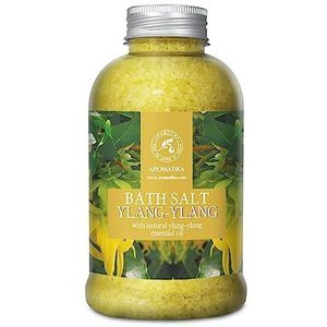 Badzout Ylang-Ylang 600g Zeezout - Tegen Acne - Droge Huid - Spierpijn - Vermoeidheid - Huidverzorging - Aromatherapie - Anti-Stress - Bad - Spa - Wellness - Ontspanning - Anti-Aging
