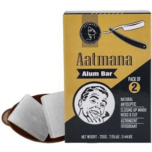 AATMANA Aluin Bar 100 g x 2 | Premium kwaliteit kalium aluin bars, 100 g per stuk | Stopt bloeden door kleine inkepingen en snijwonden na het scheren | Natural Body Deodrant