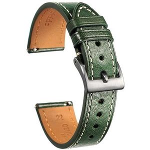 LUGEMA Italië Koeienhuid Horlogeband Compatibel Met Man Vintage Soft Wrap Lederen Polsbanden Quick Release 22mm18mm20mm (Color : 119GRN, Size : 18mm)