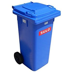 Recyclingbakken buiten 120 L SULO, dustbin, wheelie bin, recycling bin, household waste container with lid, blue (22070)