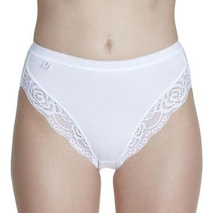 La Marquise Dames Kanten Hoge Been Slip - 6 Pack, Wit, 44